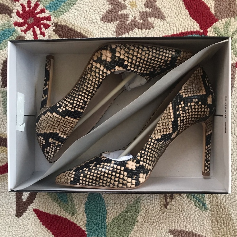 🆕 Nine West Tatiana Pump Neutral Snakeskin 4”